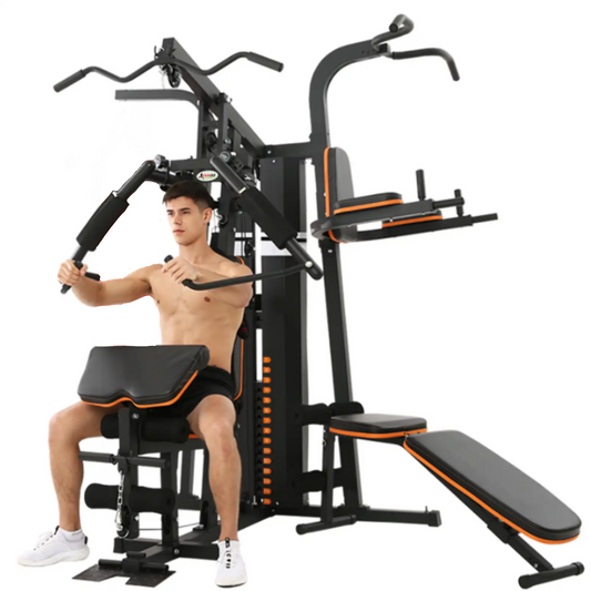 HG-214 Multi Home Gym (72 Kgs Weight Stack + Adjustable Bench + Chin Up / Pull Up / Push Up Stand)