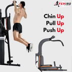 HG-214 Multi Home Gym (72 Kgs Weight Stack + Adjustable Bench + Chin Up / Pull Up / Push Up Stand)