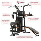 HG-214 Multi Home Gym (72 Kgs Weight Stack + Adjustable Bench + Chin Up / Pull Up / Push Up Stand)