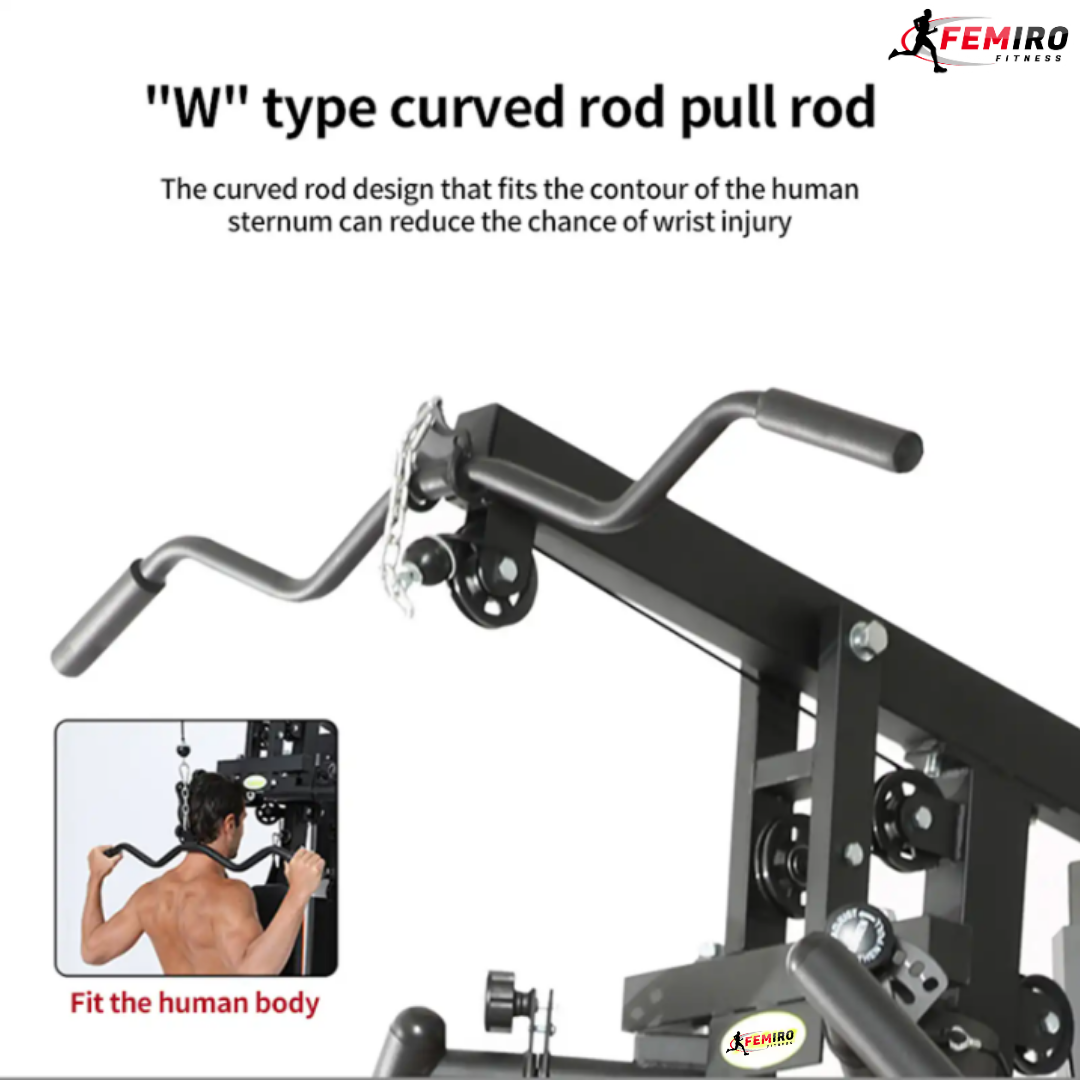 HG-214 Multi Home Gym (72 Kgs Weight Stack + Adjustable Bench + Chin Up / Pull Up / Push Up Stand)