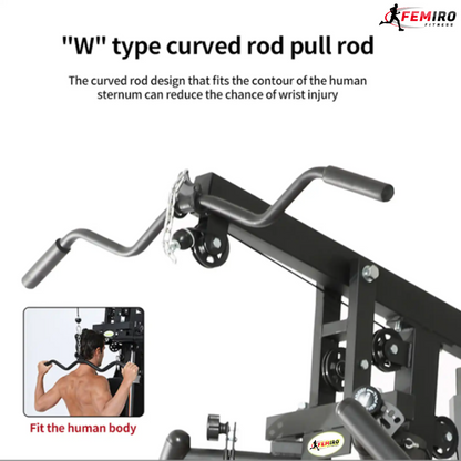 HG-214 Multi Home Gym (72 Kgs Weight Stack + Adjustable Bench + Punching Bag + Chin Up / Pull Up / Push Up Stand)