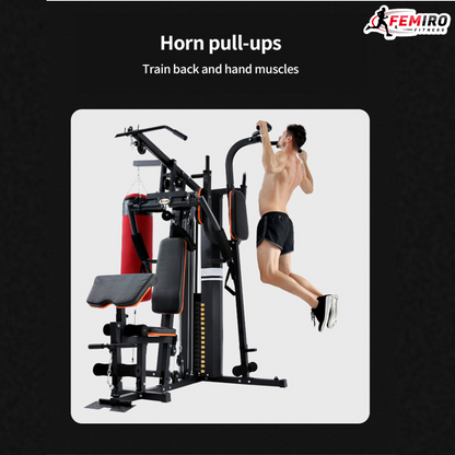 HG-214 Multi Home Gym (72 Kgs Weight Stack + Adjustable Bench + Punching Bag + Chin Up / Pull Up / Push Up Stand)